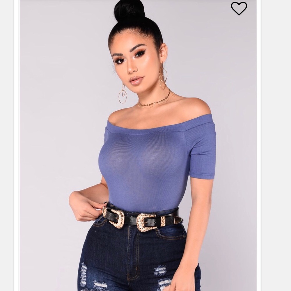 Fashion nova “Avery bodysuit”-Dark denim